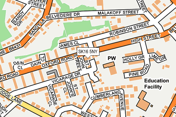 SK16 5NY map - OS OpenMap – Local (Ordnance Survey)