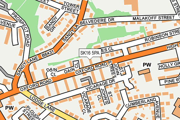 SK16 5PA map - OS OpenMap – Local (Ordnance Survey)