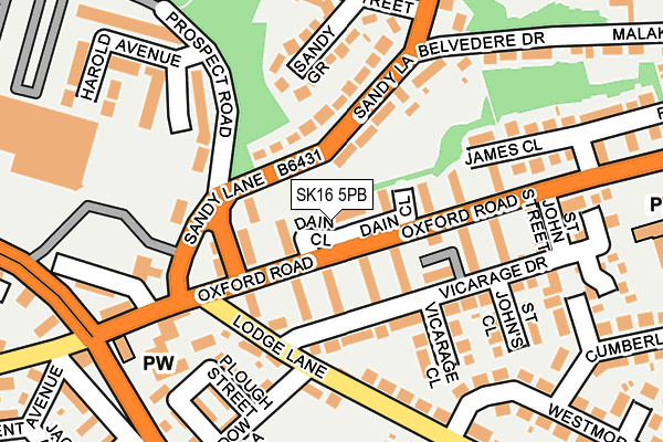 SK16 5PB map - OS OpenMap – Local (Ordnance Survey)