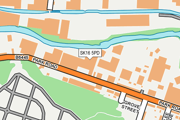 SK16 5PD map - OS OpenMap – Local (Ordnance Survey)