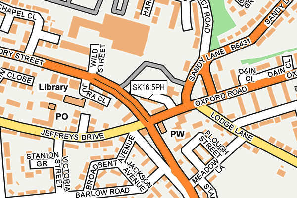 SK16 5PH map - OS OpenMap – Local (Ordnance Survey)