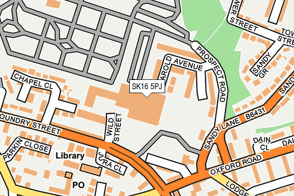 SK16 5PJ map - OS OpenMap – Local (Ordnance Survey)