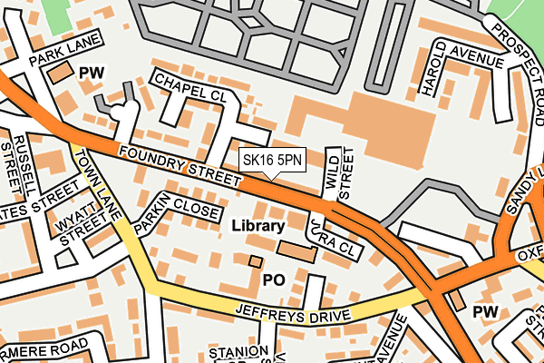 SK16 5PN map - OS OpenMap – Local (Ordnance Survey)