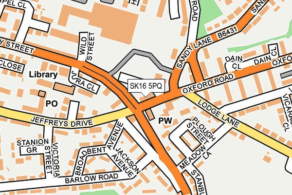 SK16 5PQ map - OS OpenMap – Local (Ordnance Survey)