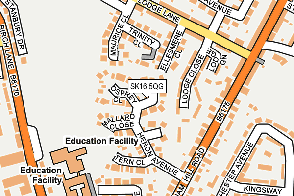 SK16 5QG map - OS OpenMap – Local (Ordnance Survey)