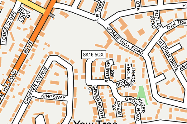 SK16 5QX map - OS OpenMap – Local (Ordnance Survey)