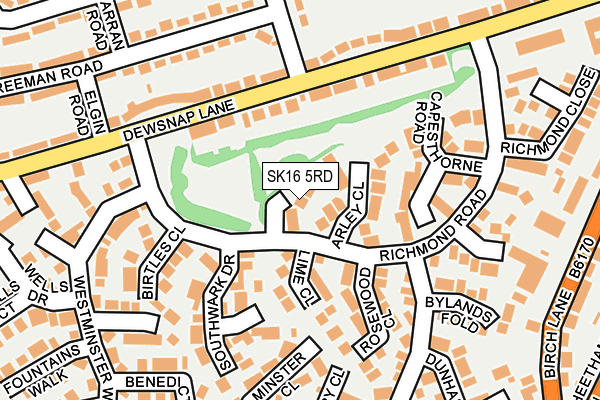 SK16 5RD map - OS OpenMap – Local (Ordnance Survey)