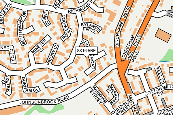 SK16 5RE map - OS OpenMap – Local (Ordnance Survey)