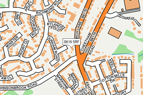 SK16 5RF map - OS OpenMap – Local (Ordnance Survey)