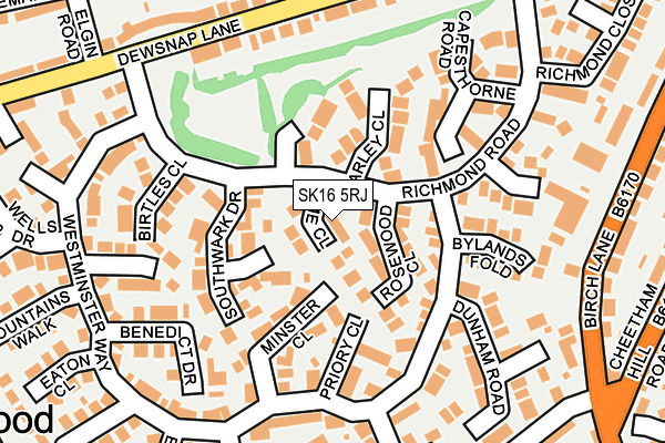 SK16 5RJ map - OS OpenMap – Local (Ordnance Survey)