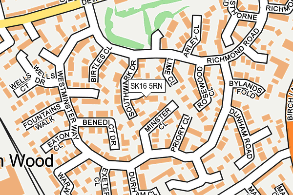SK16 5RN map - OS OpenMap – Local (Ordnance Survey)