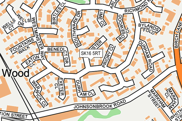 SK16 5RT map - OS OpenMap – Local (Ordnance Survey)