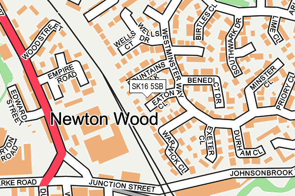 SK16 5SB map - OS OpenMap – Local (Ordnance Survey)