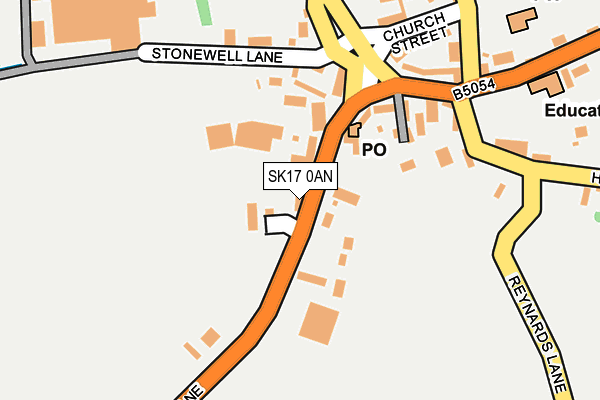 SK17 0AN map - OS OpenMap – Local (Ordnance Survey)