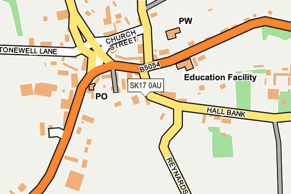SK17 0AU map - OS OpenMap – Local (Ordnance Survey)