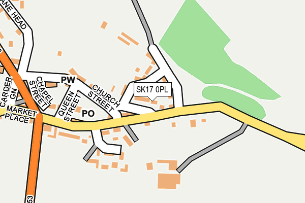 SK17 0PL map - OS OpenMap – Local (Ordnance Survey)