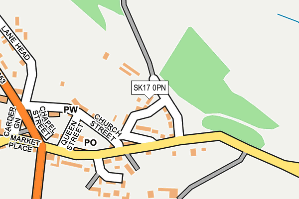 SK17 0PN map - OS OpenMap – Local (Ordnance Survey)