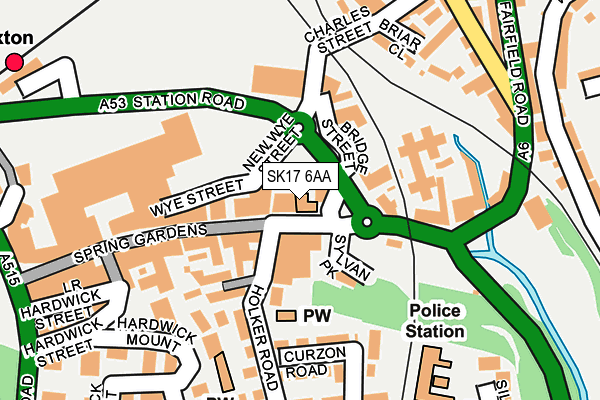 SK17 6AA map - OS OpenMap – Local (Ordnance Survey)