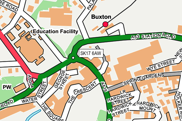 SK17 6AW map - OS OpenMap – Local (Ordnance Survey)