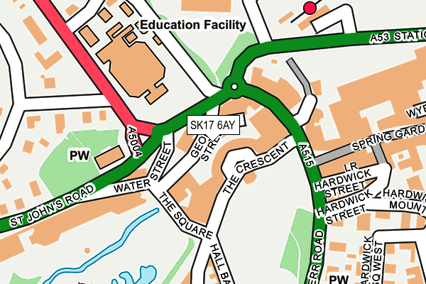 SK17 6AY map - OS OpenMap – Local (Ordnance Survey)