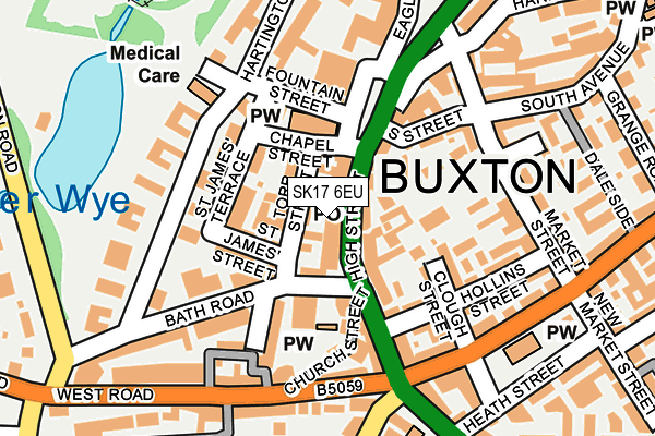 Map of KEBAB BUXTON LTD at local scale