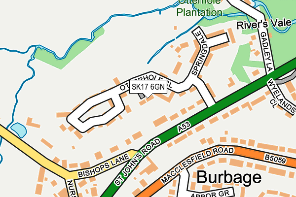 SK17 6GN map - OS OpenMap – Local (Ordnance Survey)