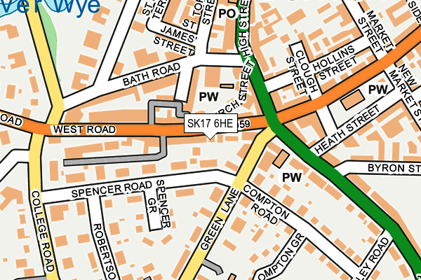 SK17 6HE map - OS OpenMap – Local (Ordnance Survey)