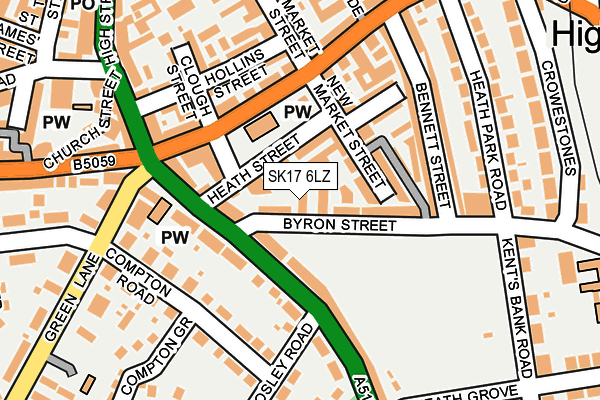 SK17 6LZ map - OS OpenMap – Local (Ordnance Survey)