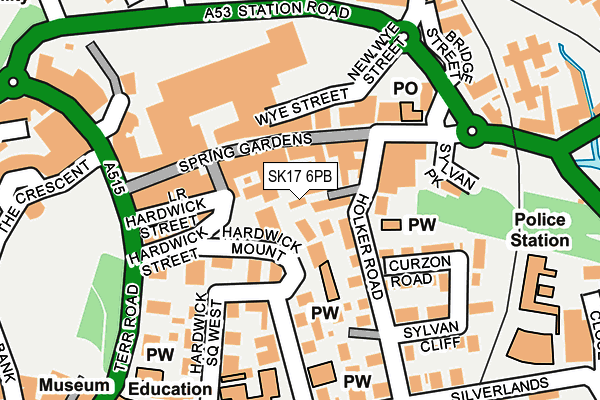 SK17 6PB map - OS OpenMap – Local (Ordnance Survey)