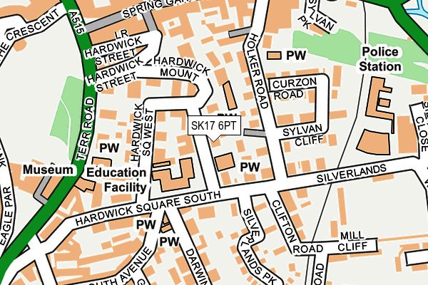 SK17 6PT map - OS OpenMap – Local (Ordnance Survey)