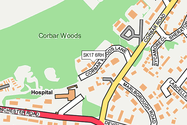 SK17 6RH map - OS OpenMap – Local (Ordnance Survey)