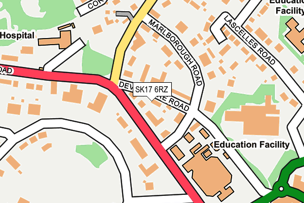 SK17 6RZ map - OS OpenMap – Local (Ordnance Survey)