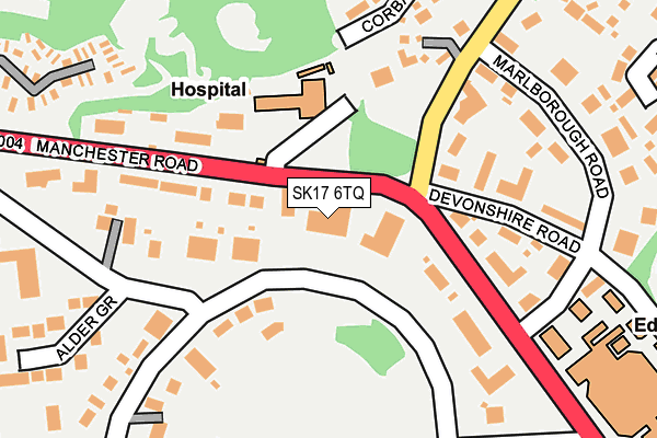 SK17 6TQ map - OS OpenMap – Local (Ordnance Survey)