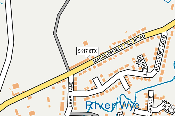 SK17 6TX map - OS OpenMap – Local (Ordnance Survey)