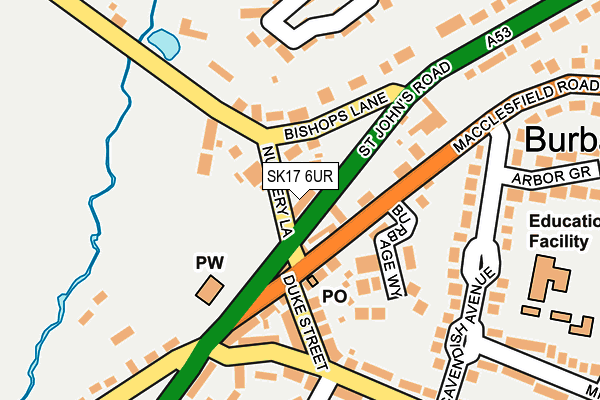 SK17 6UR map - OS OpenMap – Local (Ordnance Survey)