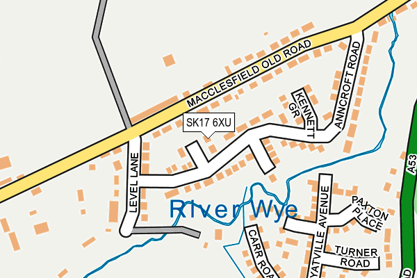 SK17 6XU map - OS OpenMap – Local (Ordnance Survey)