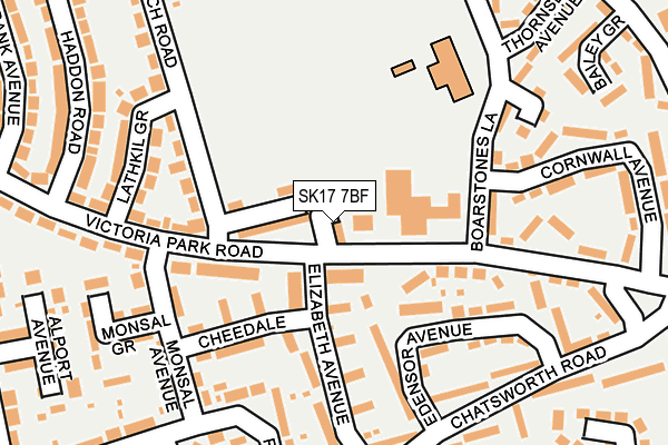 SK17 7BF map - OS OpenMap – Local (Ordnance Survey)