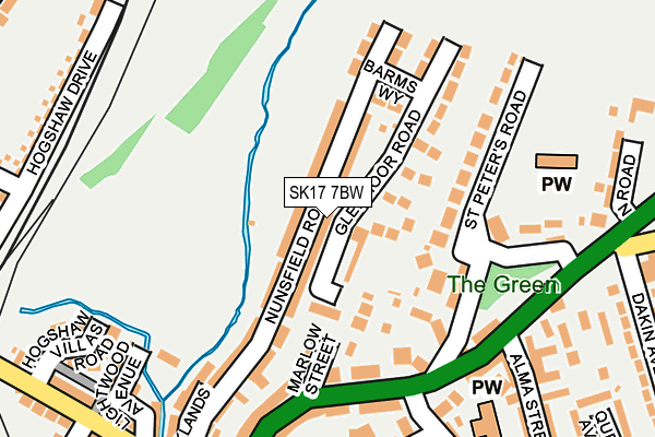 SK17 7BW map - OS OpenMap – Local (Ordnance Survey)