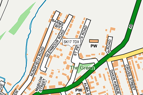 SK17 7DX map - OS OpenMap – Local (Ordnance Survey)