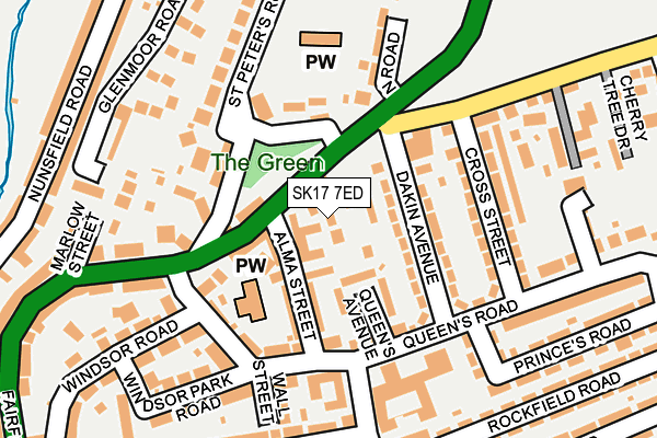 SK17 7ED map - OS OpenMap – Local (Ordnance Survey)