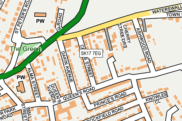 SK17 7EG map - OS OpenMap – Local (Ordnance Survey)