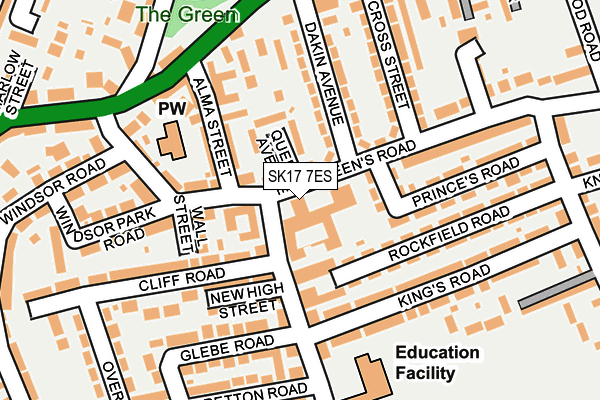 SK17 7ES map - OS OpenMap – Local (Ordnance Survey)