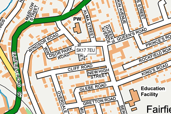 SK17 7EU map - OS OpenMap – Local (Ordnance Survey)