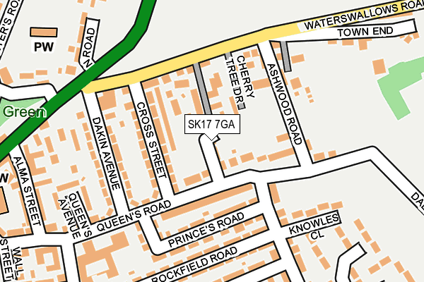 SK17 7GA map - OS OpenMap – Local (Ordnance Survey)