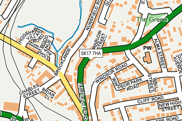 SK17 7HA map - OS OpenMap – Local (Ordnance Survey)