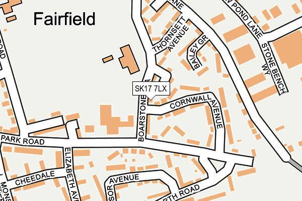 SK17 7LX map - OS OpenMap – Local (Ordnance Survey)