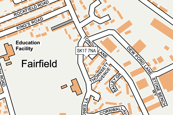 SK17 7NA map - OS OpenMap – Local (Ordnance Survey)