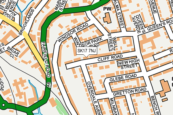 SK17 7NJ map - OS OpenMap – Local (Ordnance Survey)