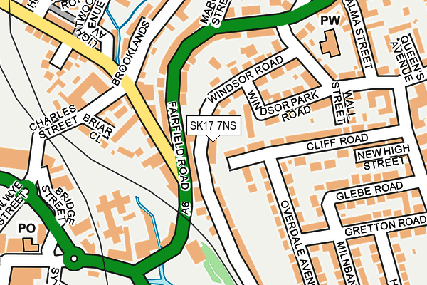 SK17 7NS map - OS OpenMap – Local (Ordnance Survey)