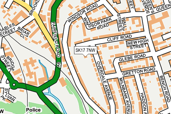 SK17 7NW map - OS OpenMap – Local (Ordnance Survey)